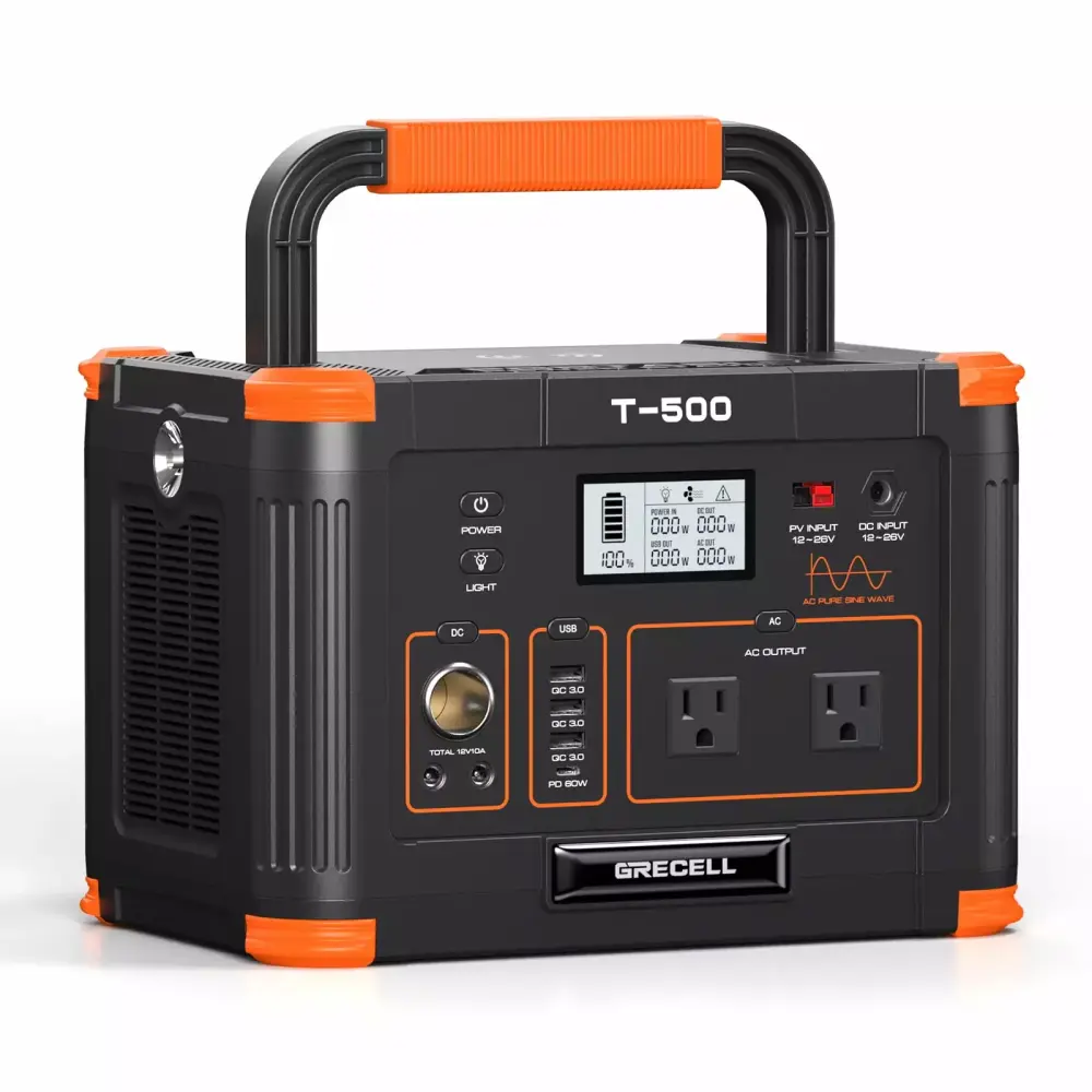 GRECELL 500W 520Wh Power Station Battery Generator RV Van Camping