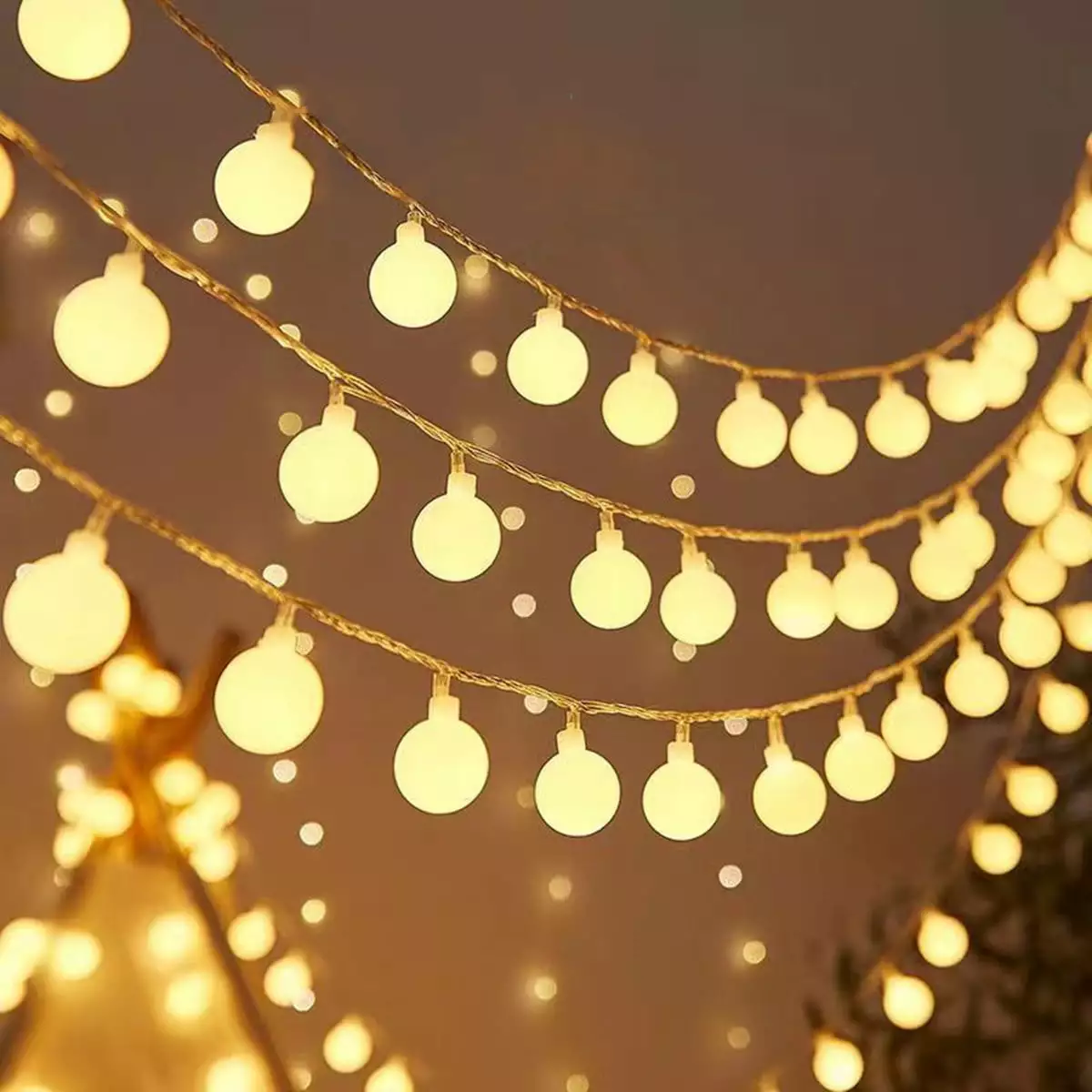 20Ft 40LEDs Globe String Lights Battery Operated Waterproof Fairy Lights Indoor Outdoor Party Decor PAFU