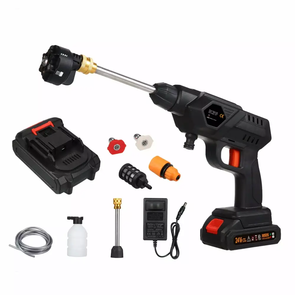 OWSOO 6--1 Battery Powered Pressure Washer 60Bar 300W Car Fence and Floor Cleaning Us