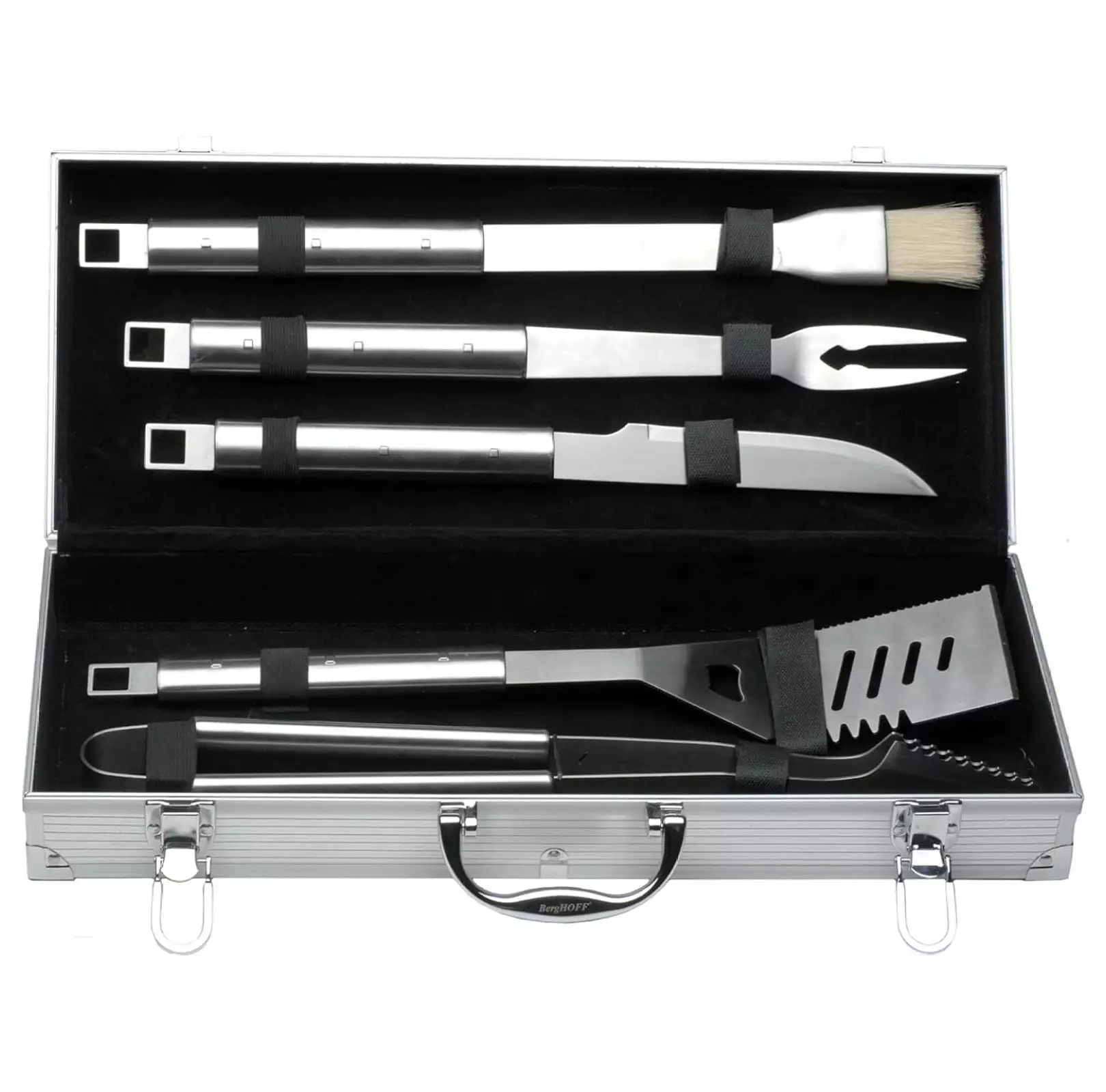 CLkPde 6Pc BBQ Grill Tools Aluminum Case and Hanging Loop