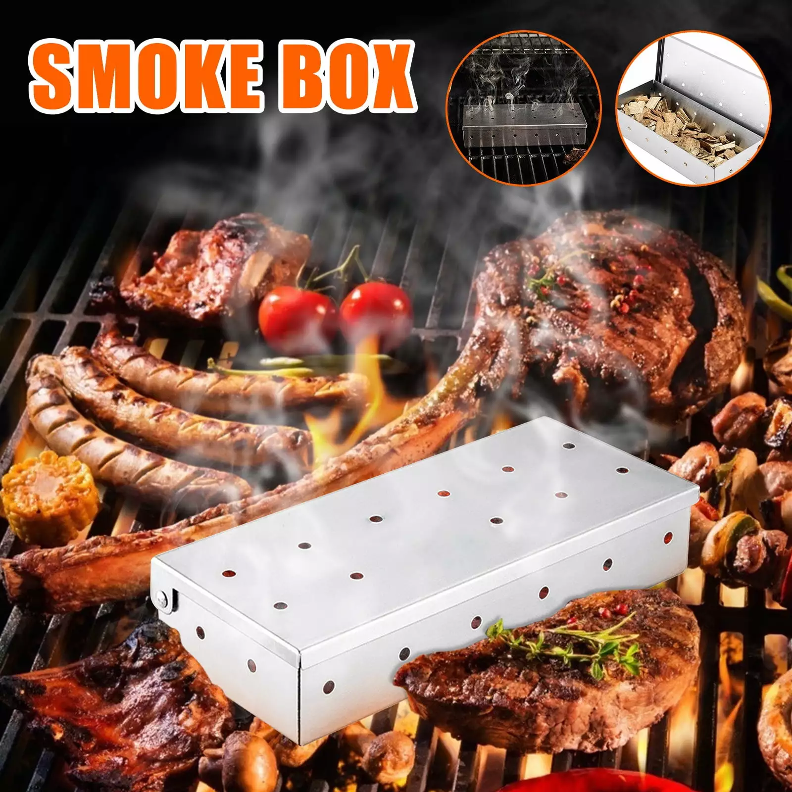 Blaxill Stainless Steel Smoker Box Outdoor BBQ and Barbecue Tools