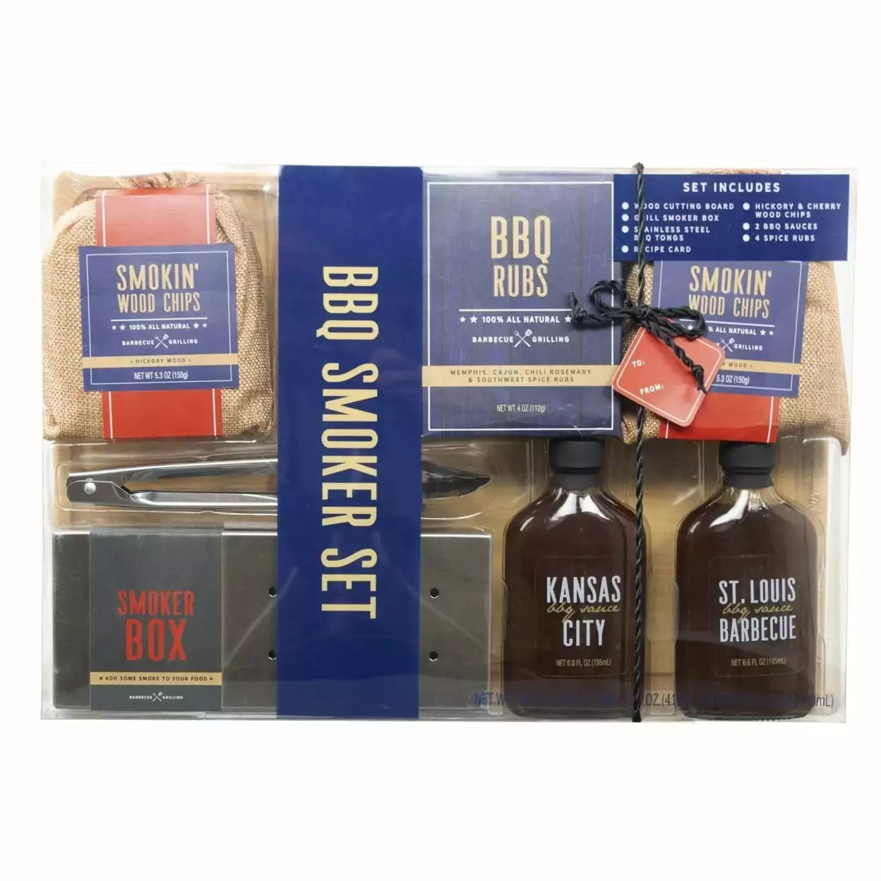 Modern Gourmet FD-58517 Supreme BBQ Smoker Gift Set Wooden Cutting Board Outdoor Grilling The Modern Gourmet