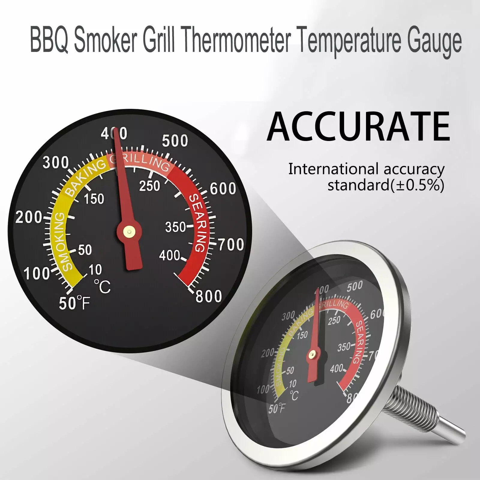 PatioGem Grill Temperature Gauge 2.36 Grill Thermometer Various Grills Long-lasting High-Temperature Resistant BBQ Thermom...