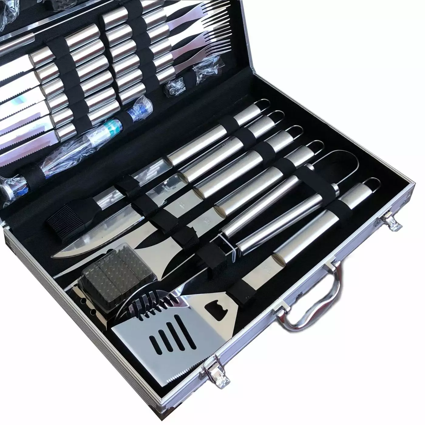 Cheer Gatherion 30 Piece BBQ Set Aluminum Case Large Gatherings Cheer Collection