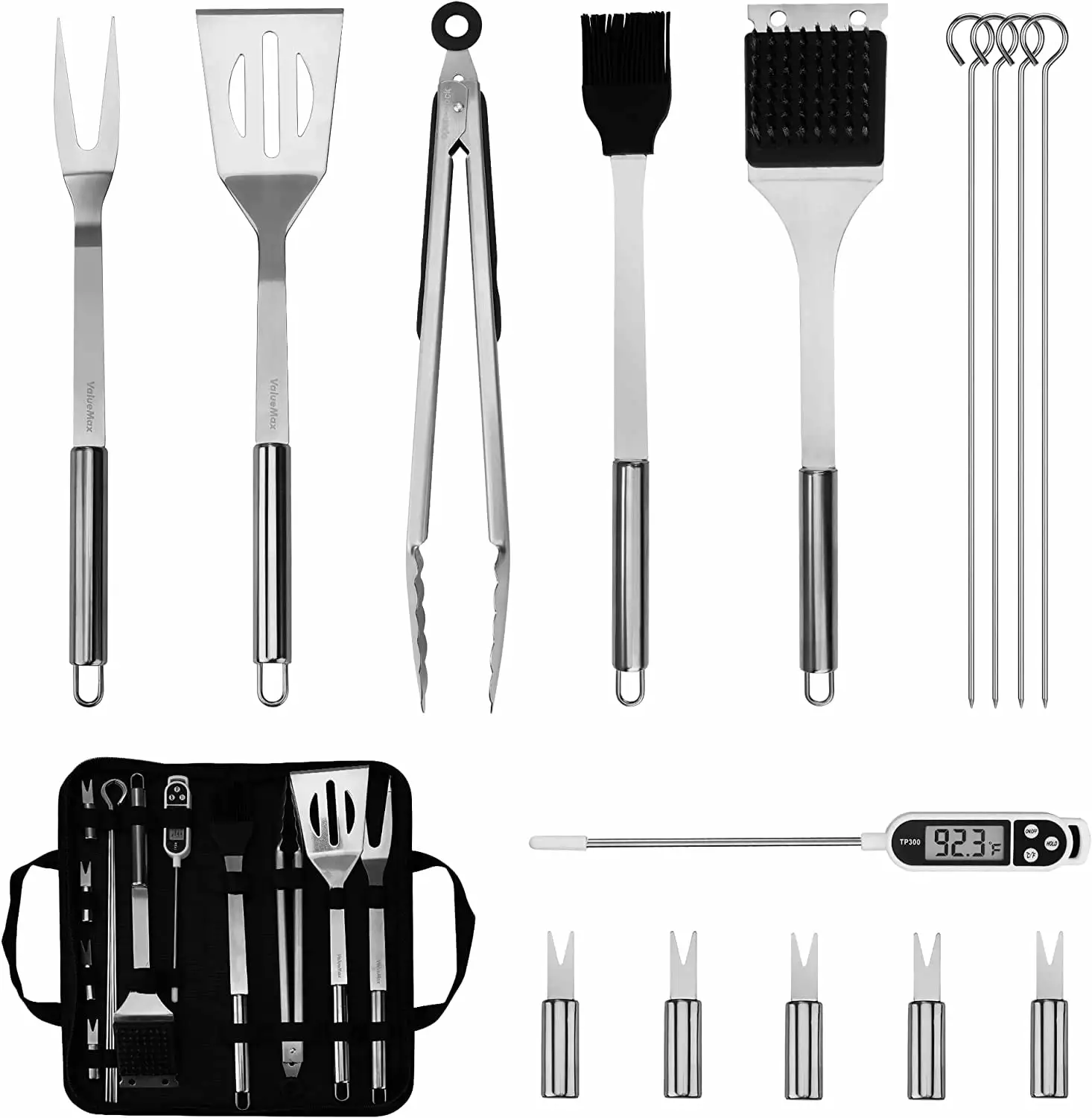 ValueMax 15 PCs Grill Accessories BBQ Tool Set Grill Kit Gifts Choice