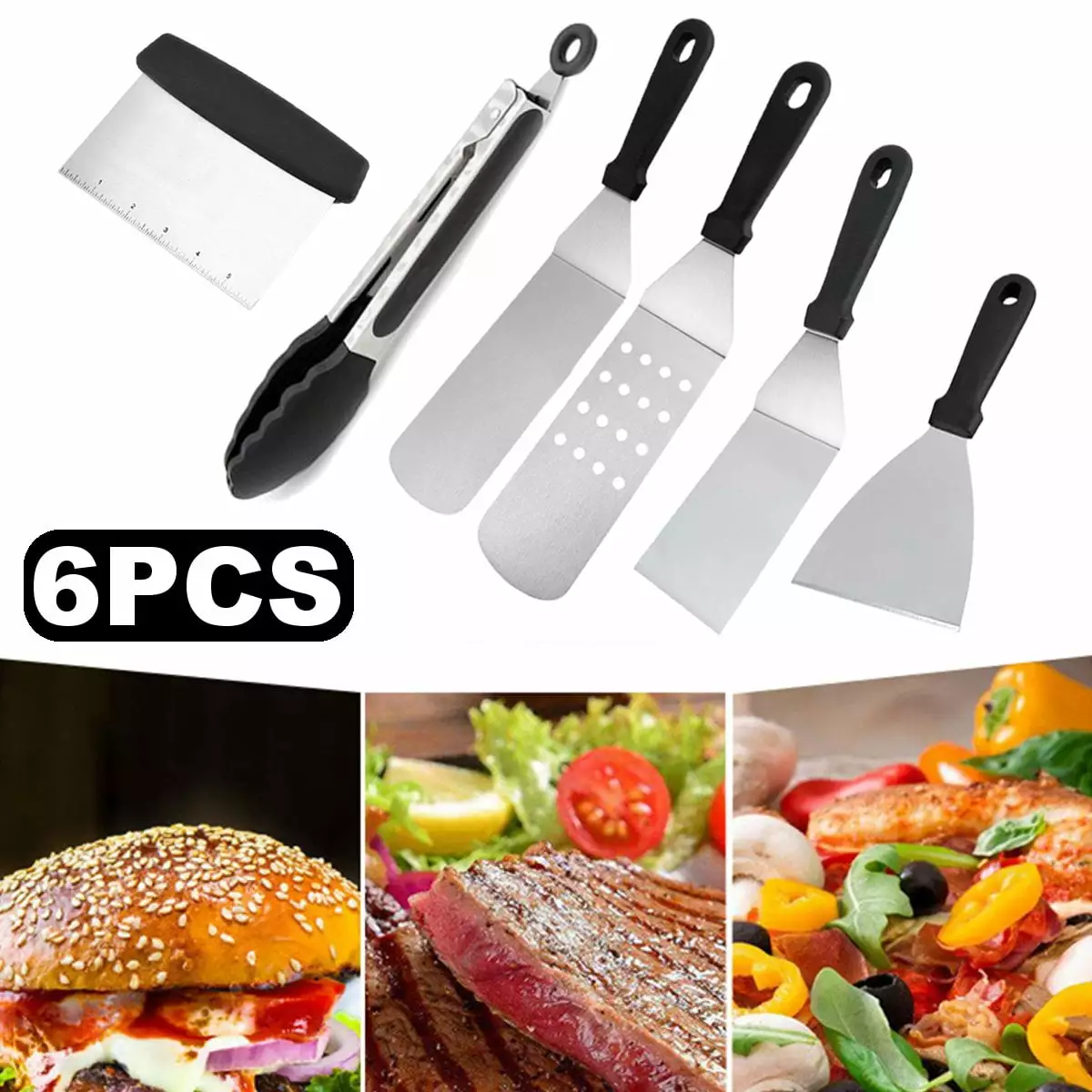 6PCS BBQ Grilling Accessories Stainless Steel Barbecue Tools Kit Backyard Party Tailgating Camping YQSDG