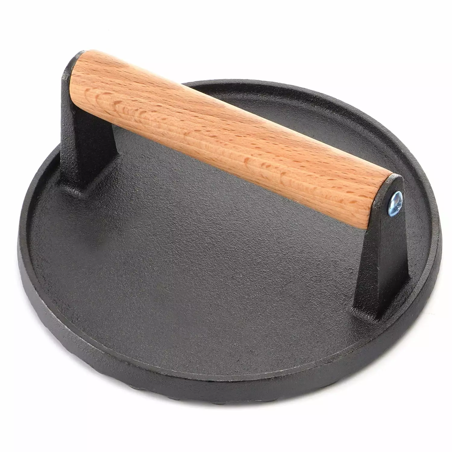 CarBole Cast Iron Grill Press Smash Burgers Griddle and BBQ 7 Inch Round