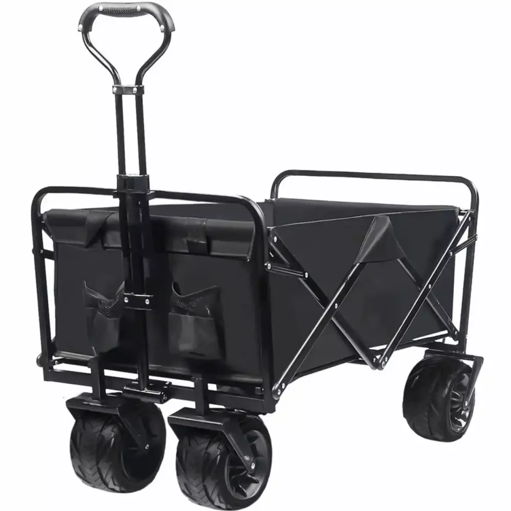 Collapsible Heavy Duty Beach Wagon Cart Universal Wheels and Adjustable Handle Outdoor Use