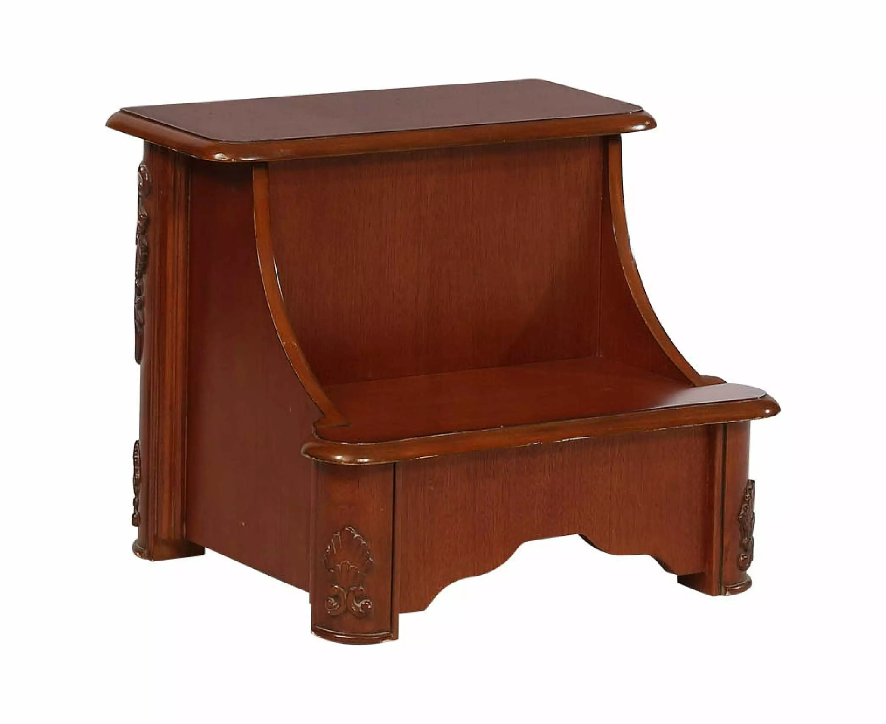 Powell Palamar 2-Step Bed Steps Storage Lightly Distressed Mahogany Finish