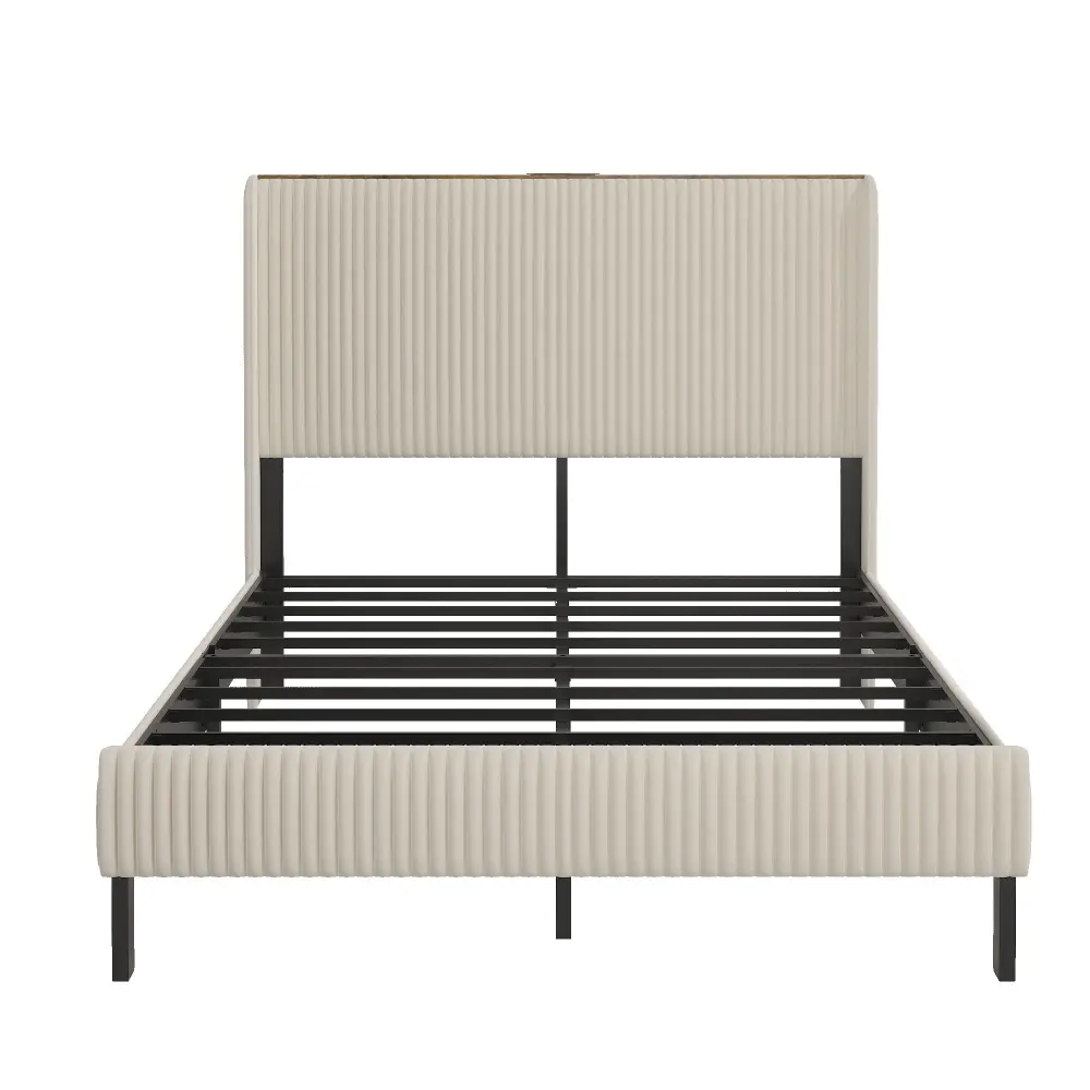 Platform Bed All-metal Frame And Charging Station