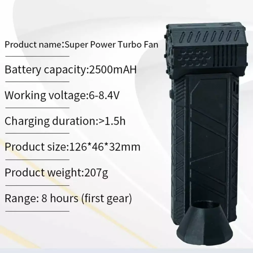 120000R Cordless Turbo Jet Blower Travel-friendly Handheld Outdoors Camping BBQ Black