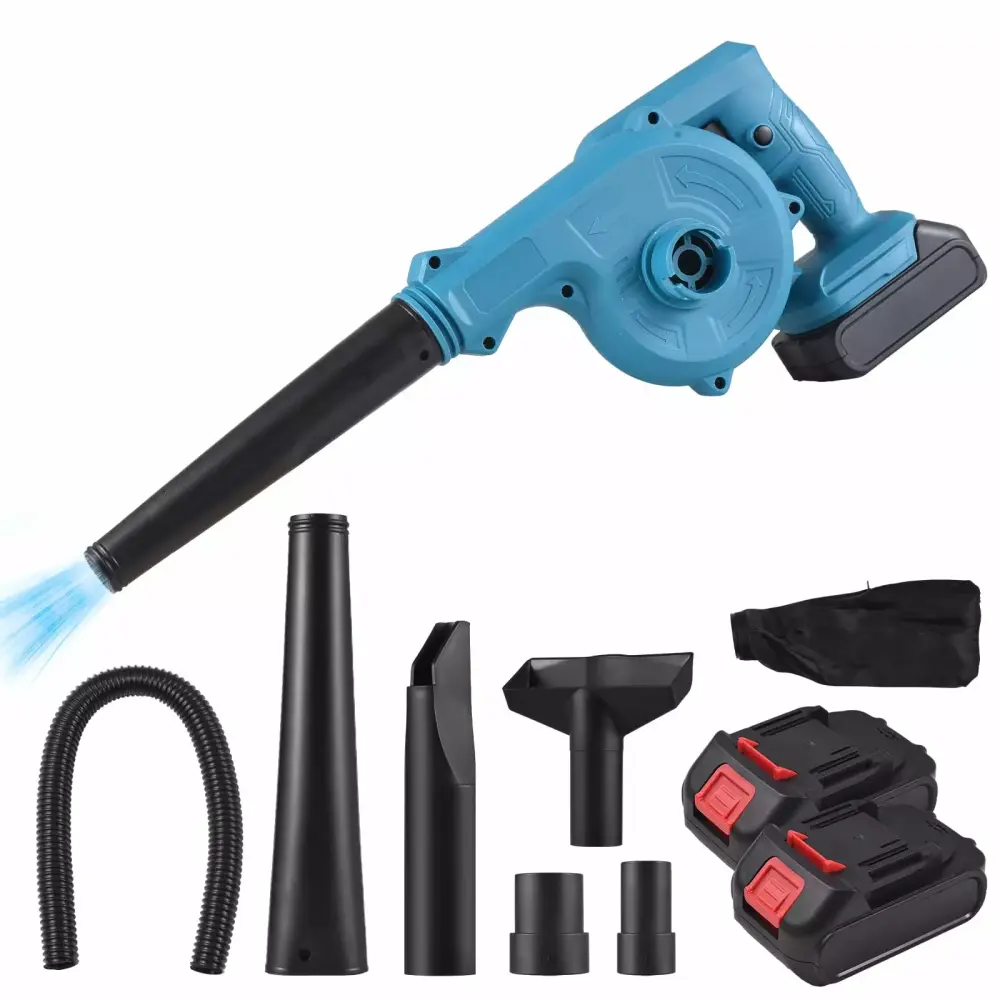 Handheld Battery Powered Blower 21V 2 Battery Lawn Care Hair Cleaning Us