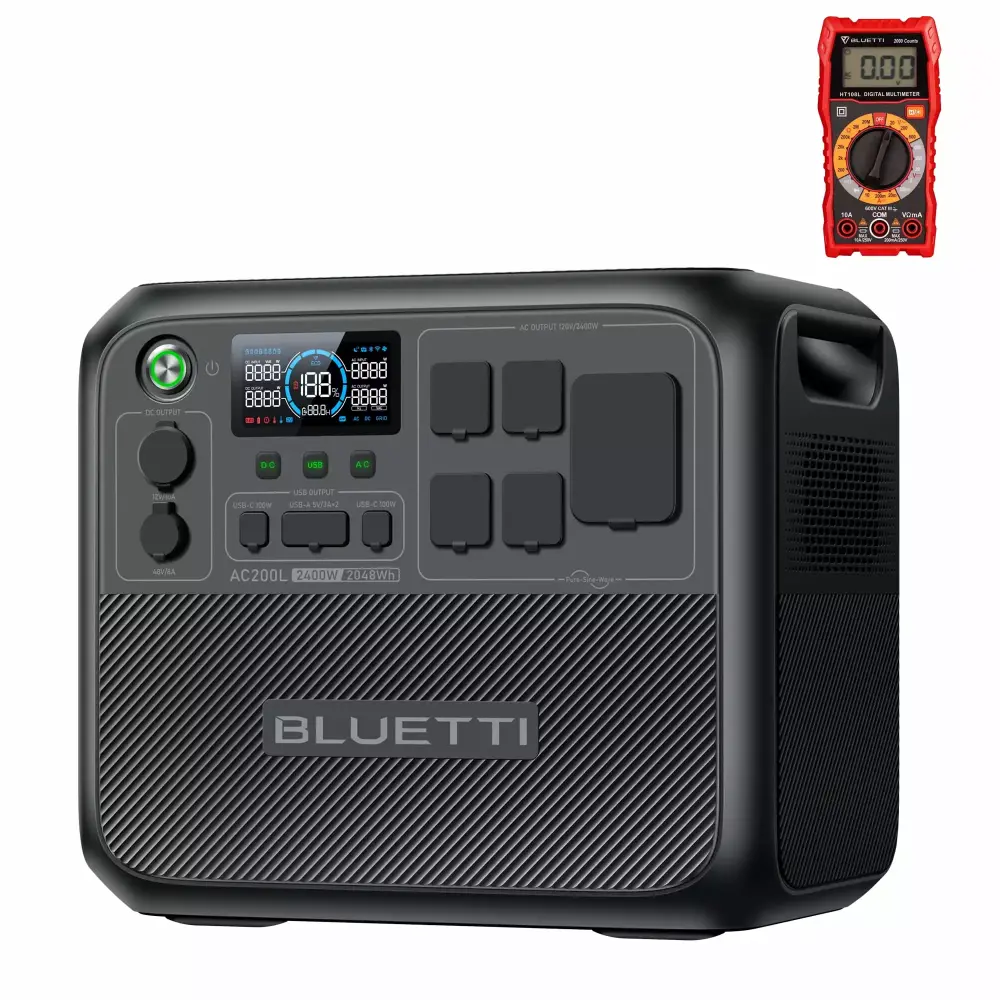 BLUETTI AC200L 2048Wh Power Station 3600W Lifting 2400W Output Home Camping Fast Recharge