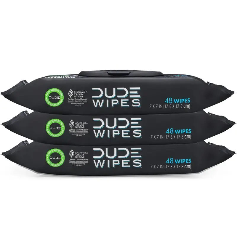 DUDE WIPES Disposable Wet Wipes 48 Count Pack 4 Flushable Men