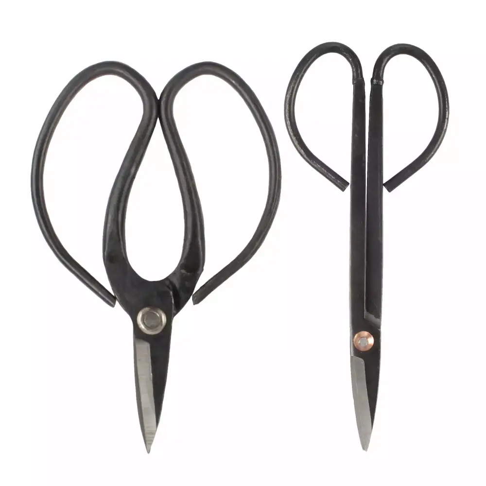 BambooMN Bonsai Basics Set - 7.2 Trimming Shears & 7 Heavy Duty Butterfly Shear Bonsai Care