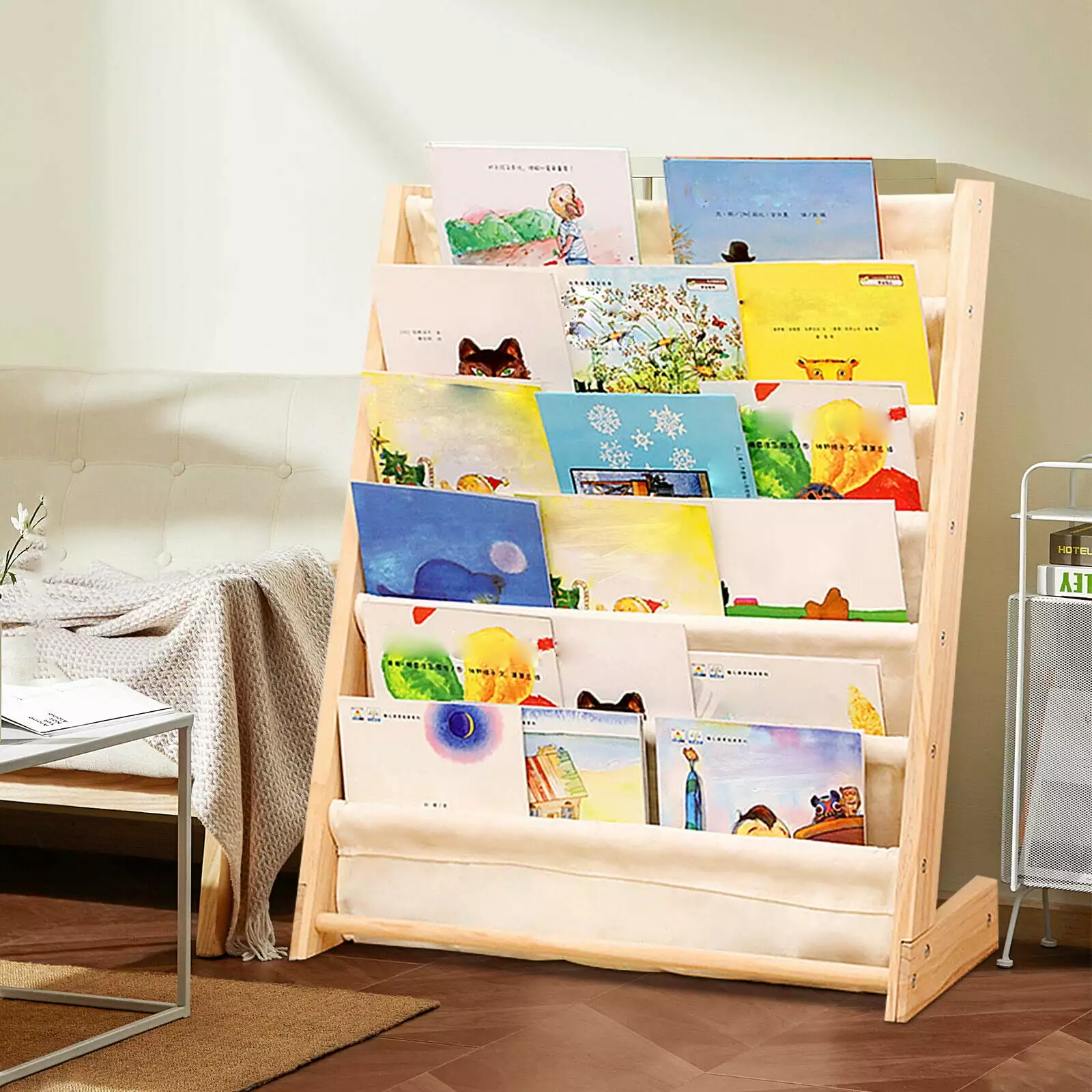 Miumaeov 6 Tiers Kids Book Rack Storage Bookshelf 29.5x11.8x31.1inch Wooden Bookcase Children Book & Magazine Shelf Rack A...