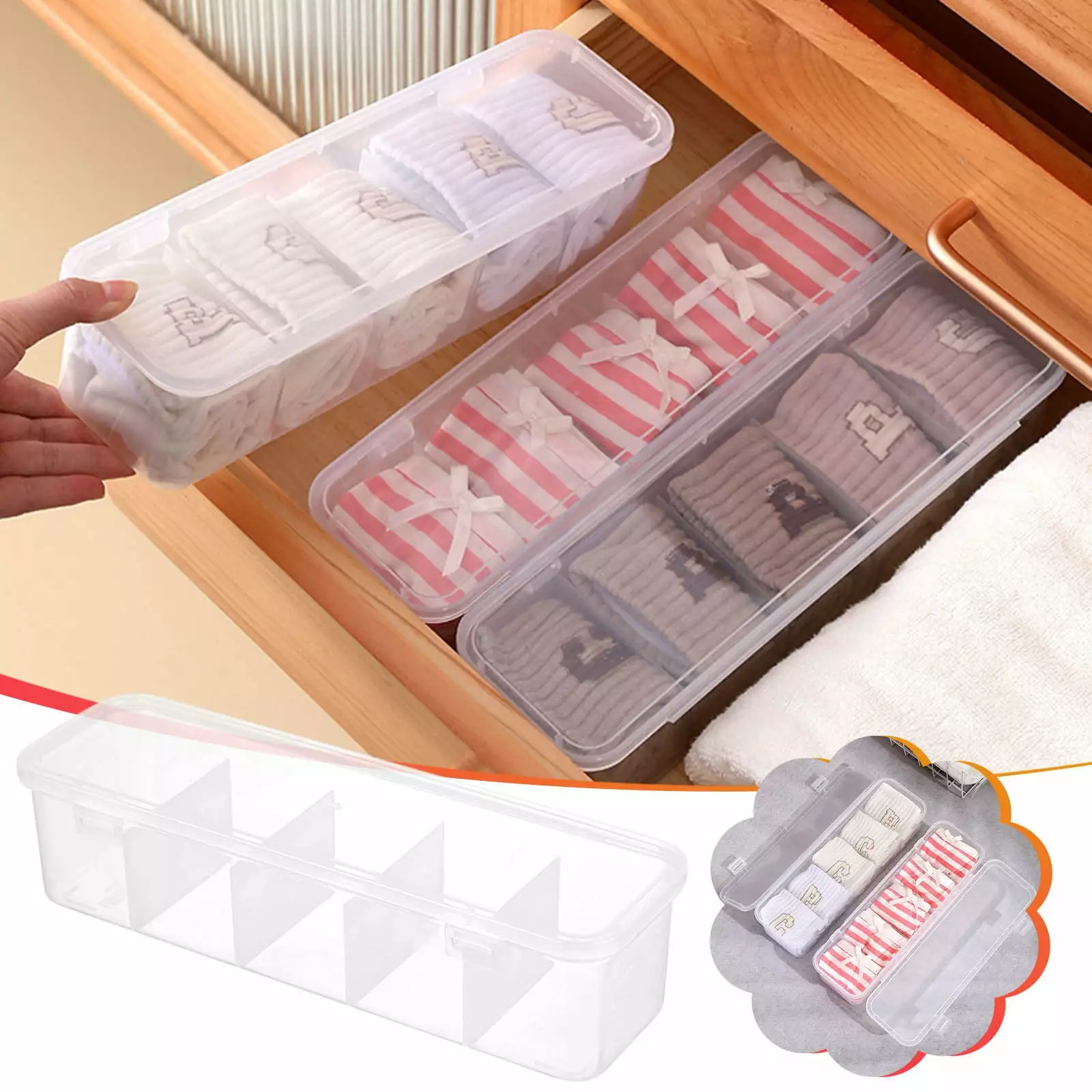 Kcavykas Transparent Book Storage Box Sorting and Packaging Book Shelf Storage Box Desktop Children's Picture Books