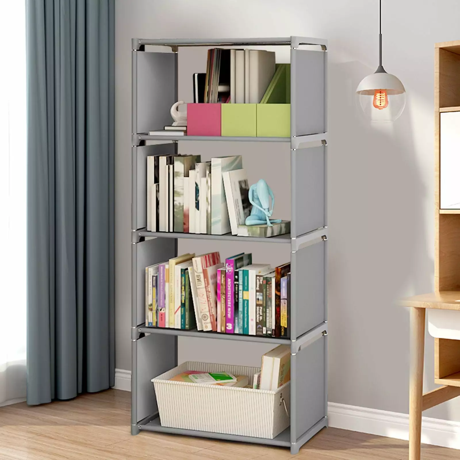 Aiqidi 4 Tier Bookcase Open Vertical Storage Rack Toys Clothes Home Office