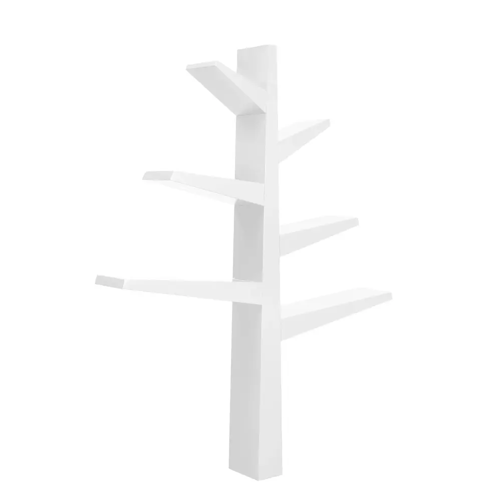 Dual Monitor Spruce Tree Bookcase - Alabaster Finish