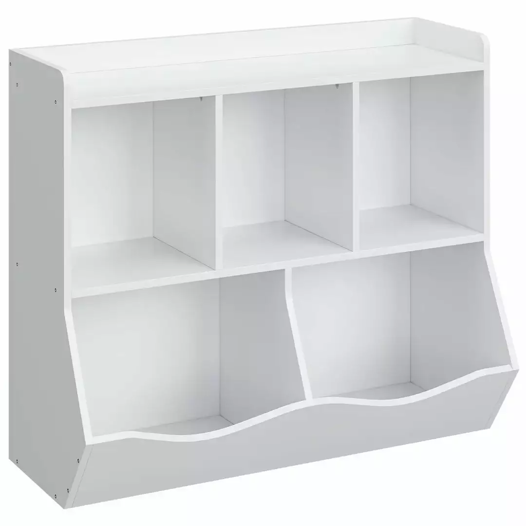 Kids Bookshelf Bookcases Toy Arrangers and Storage Playroom Bedroom Living Room White CuisinSmart