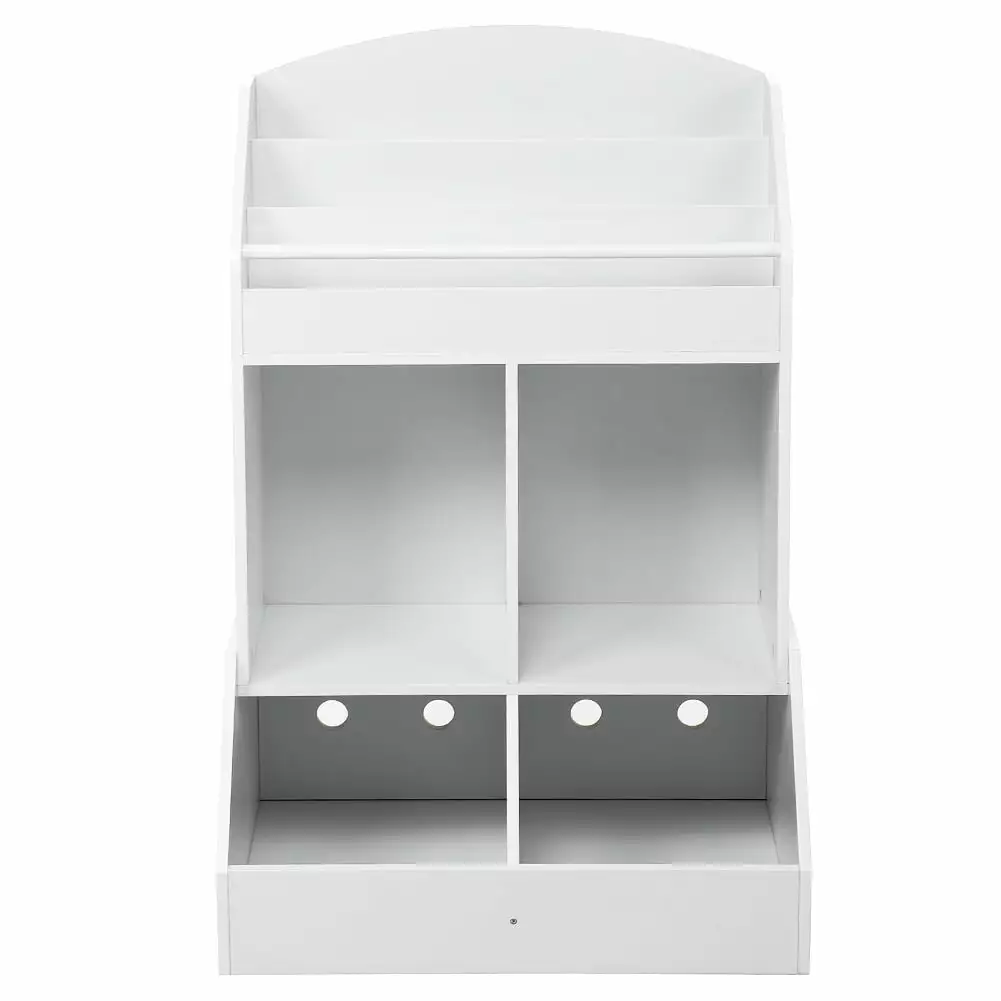 Joyspirit White Wood Bookshelf and Toy Arranger Kids Children's Book Shelf Deal Bedroom or Living Room MDF