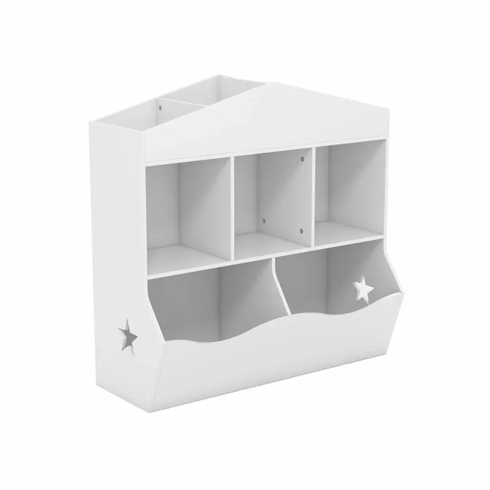 Zzistar Kids Bookshelf Toy Storage Arranger Wooden Open Storage Cubby Children Small Bookcase Playhouse Cabinet