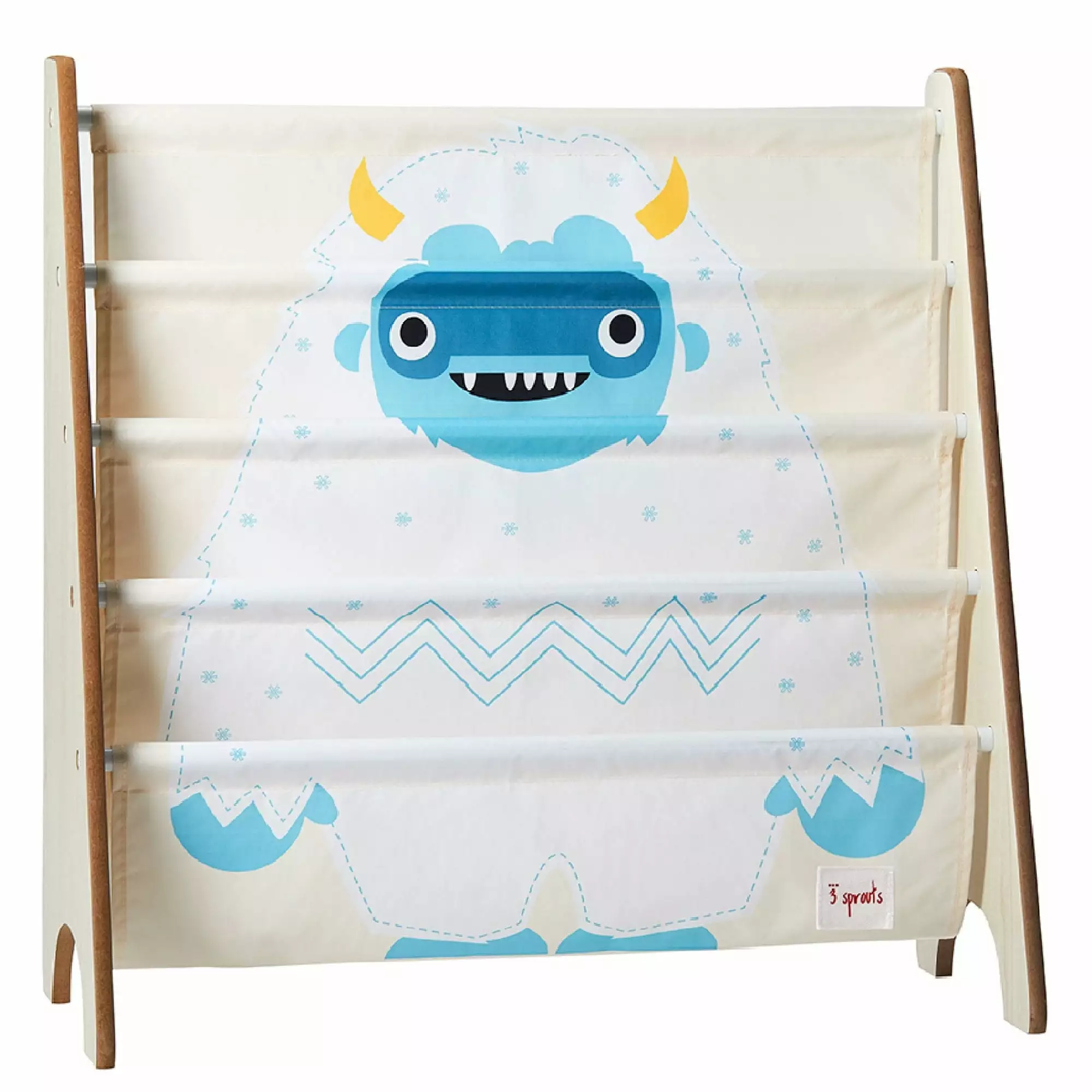 3 Sprouts Kids Toddlers Bookshelf Rack Bedroom and Playroom Yeti Print