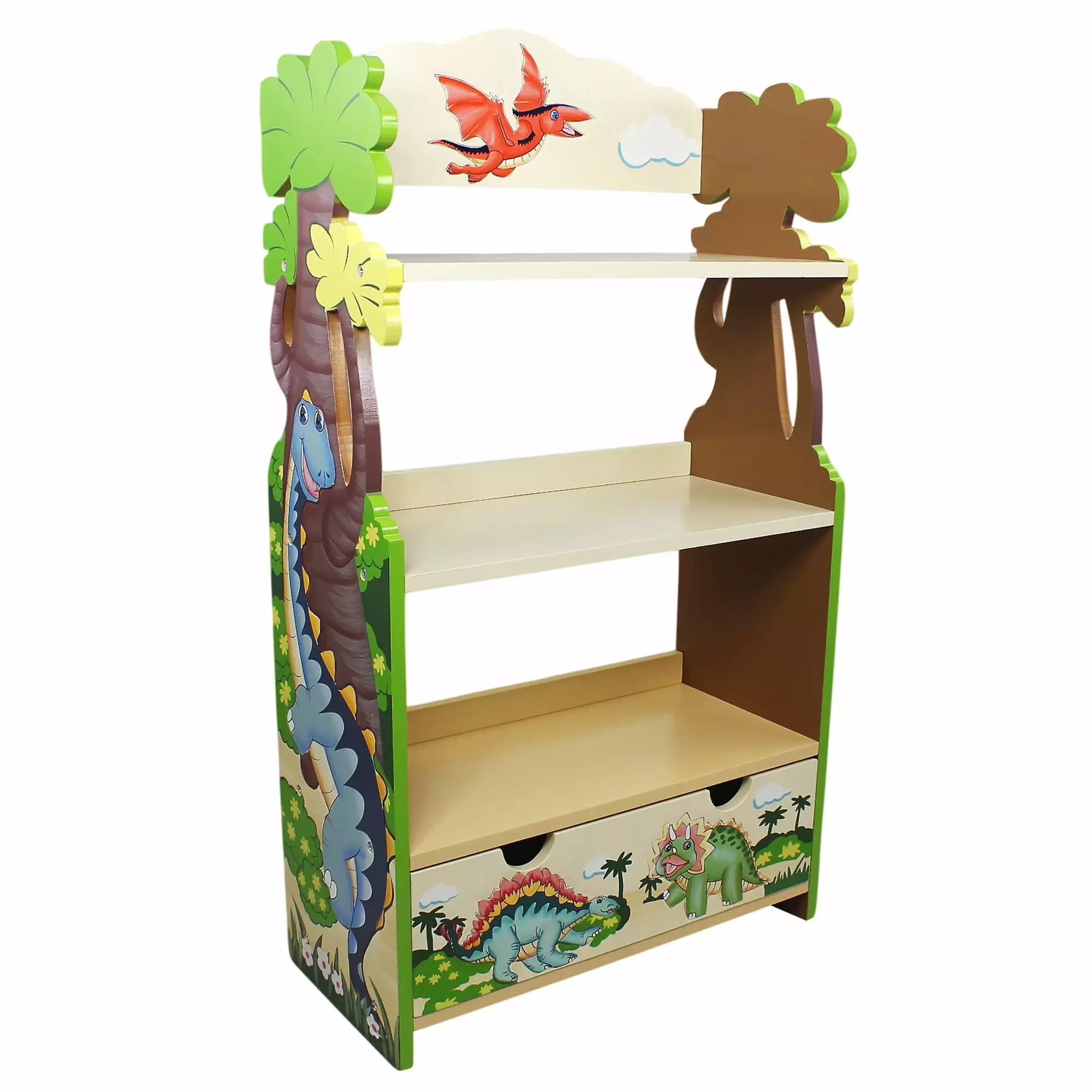 Fantasy Fields Dinosaur Kingdom Kids 3-Tier Bookshelf Drawer