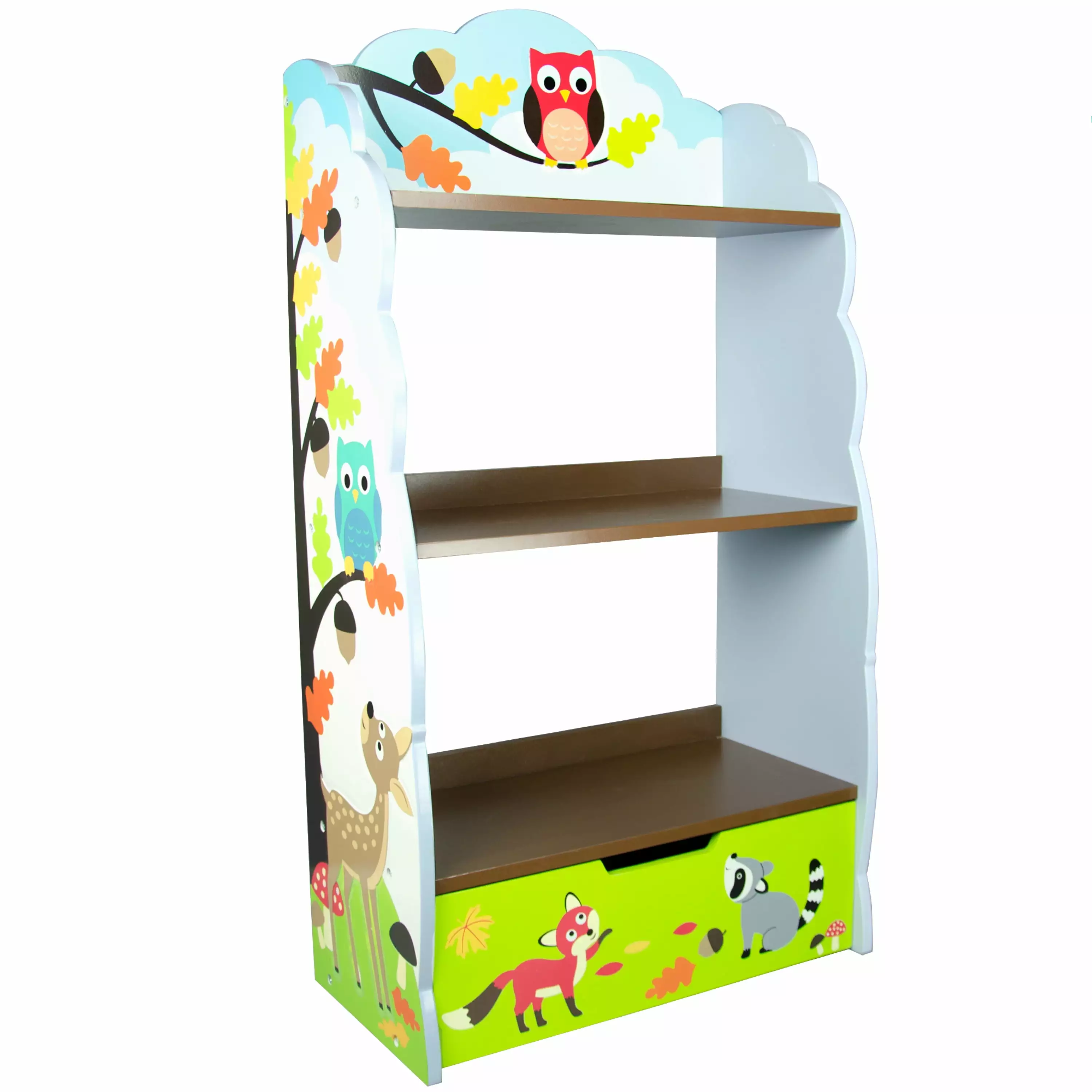 Fantasy Fields Enchanted Woodland Kids 3-Tier Bookshelf Drawer