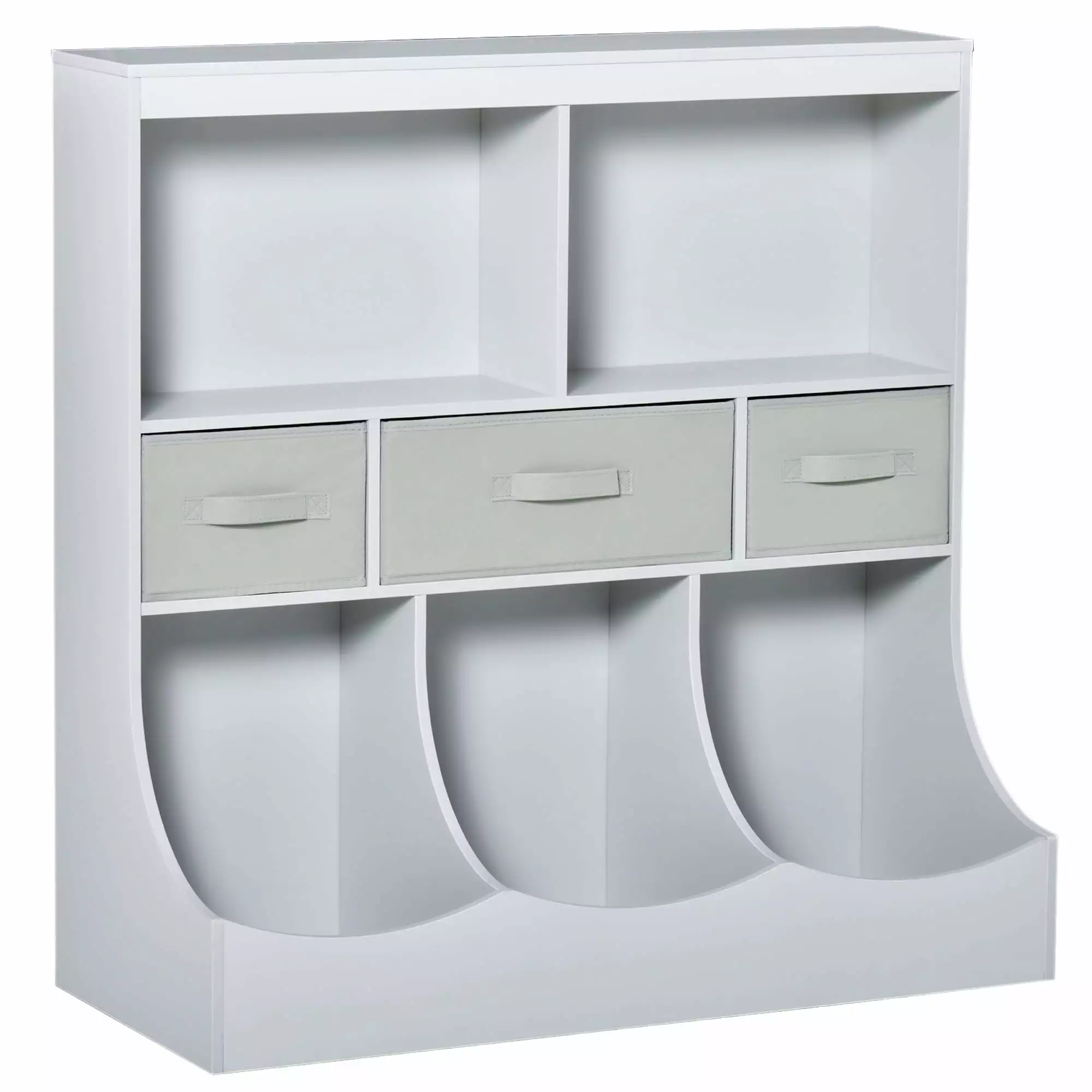 Huracan Grey Kids Bookcase Toy Storage Cabinet Drawers Books Clothes