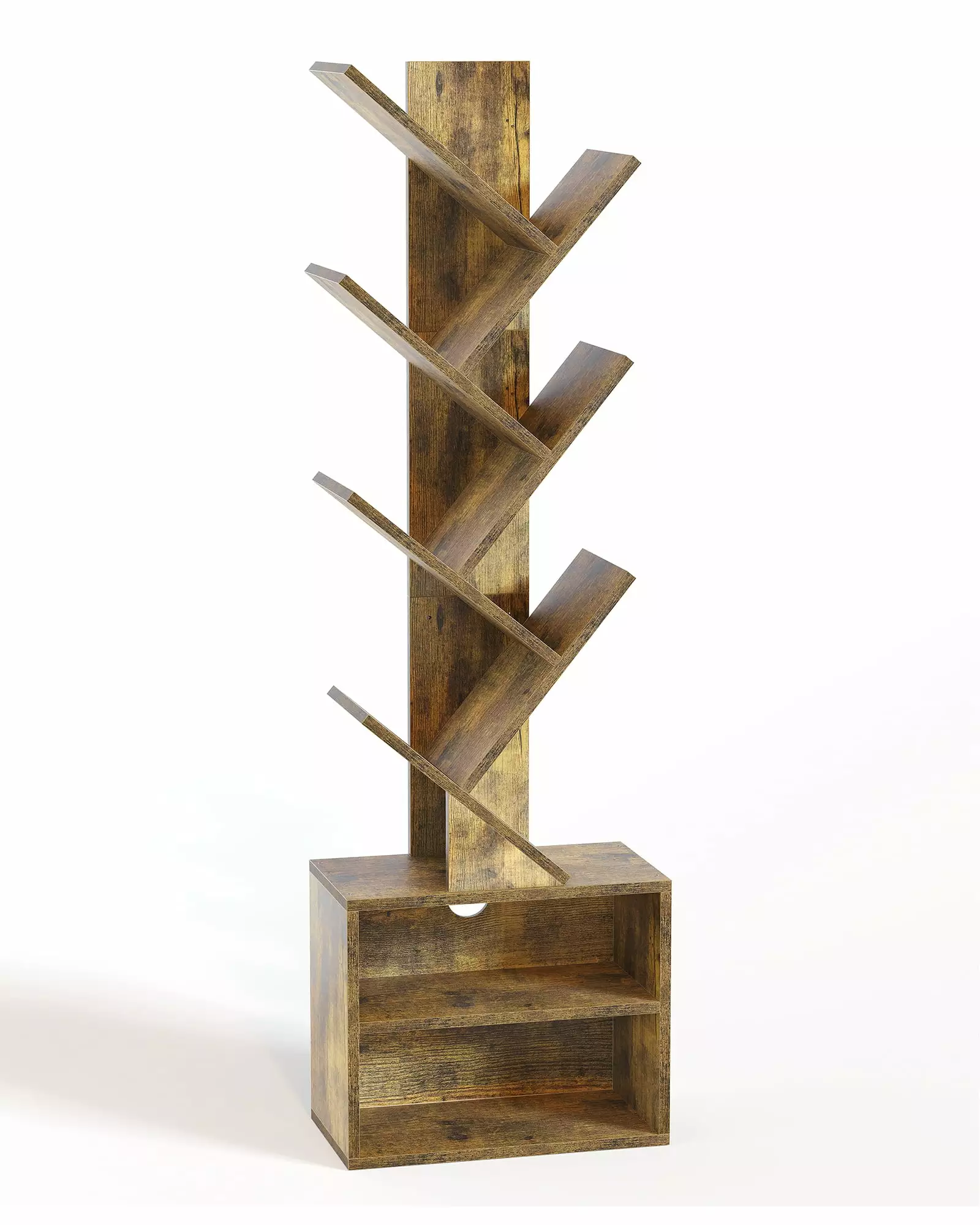 SUNMORY Bookcase 6 Tier Tree Bookshelf Storage Cabinet Modern Tall Narrow Shelf