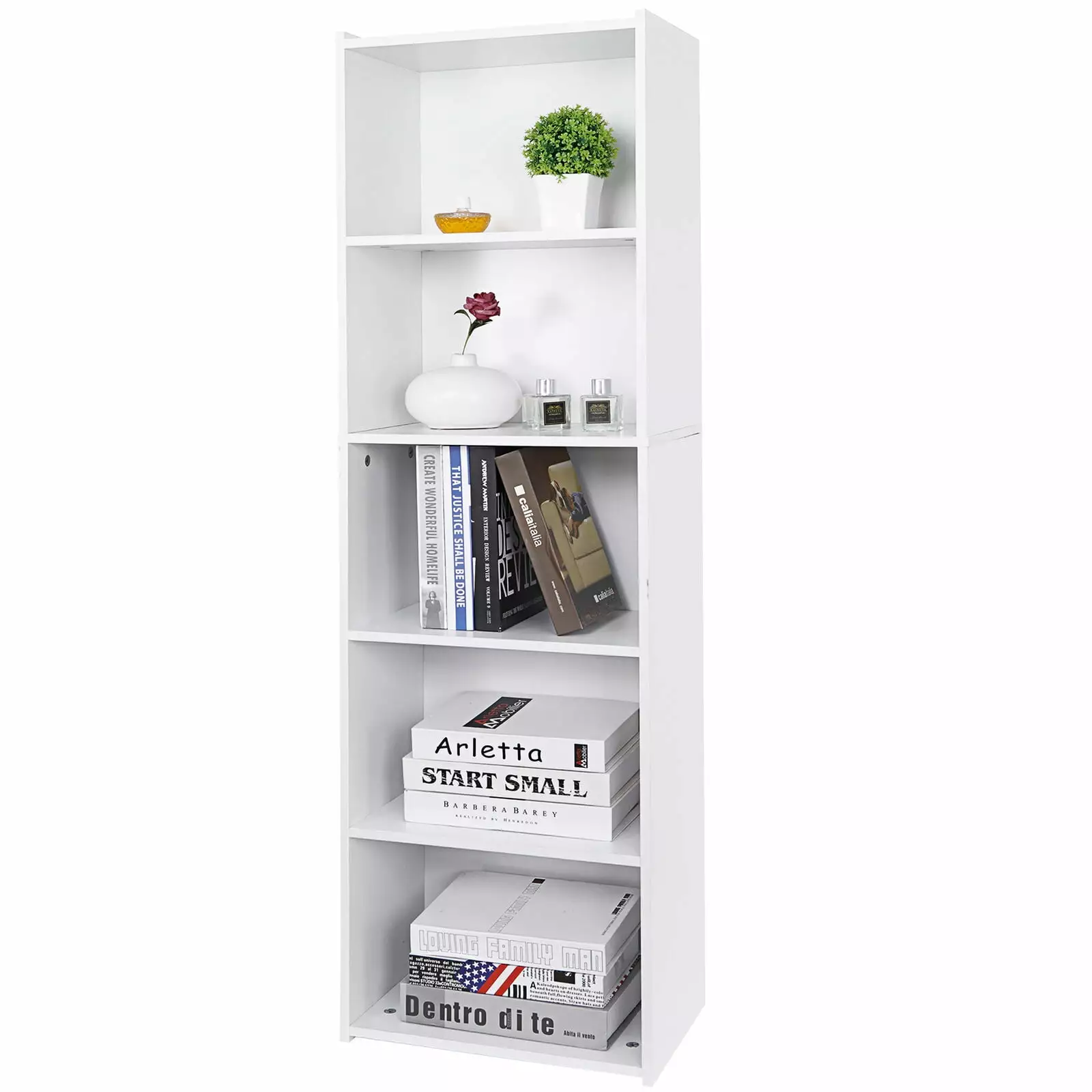 ZENSTYLE 5-Tier Bookcase Bookshelf Storage Wall Shelf Home Office Display