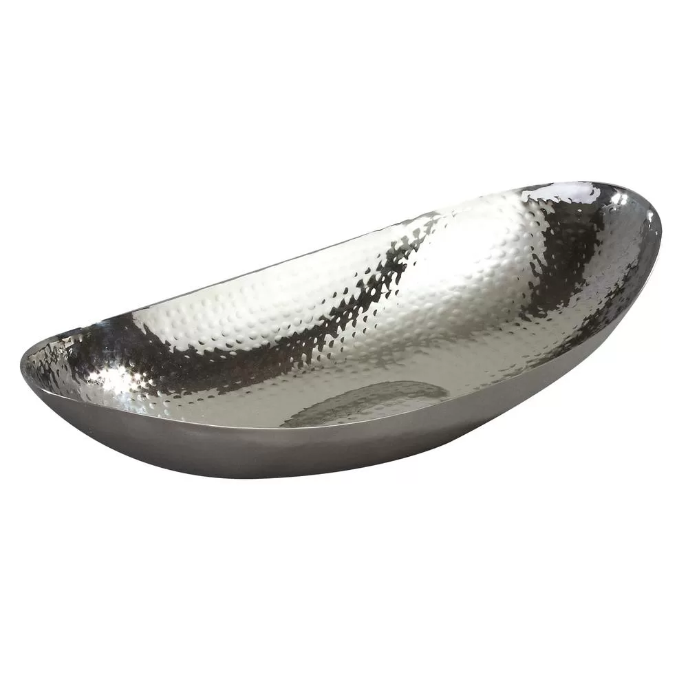 Elegance 14.5 Inch Stainless Steel Hammered Oval Bowl