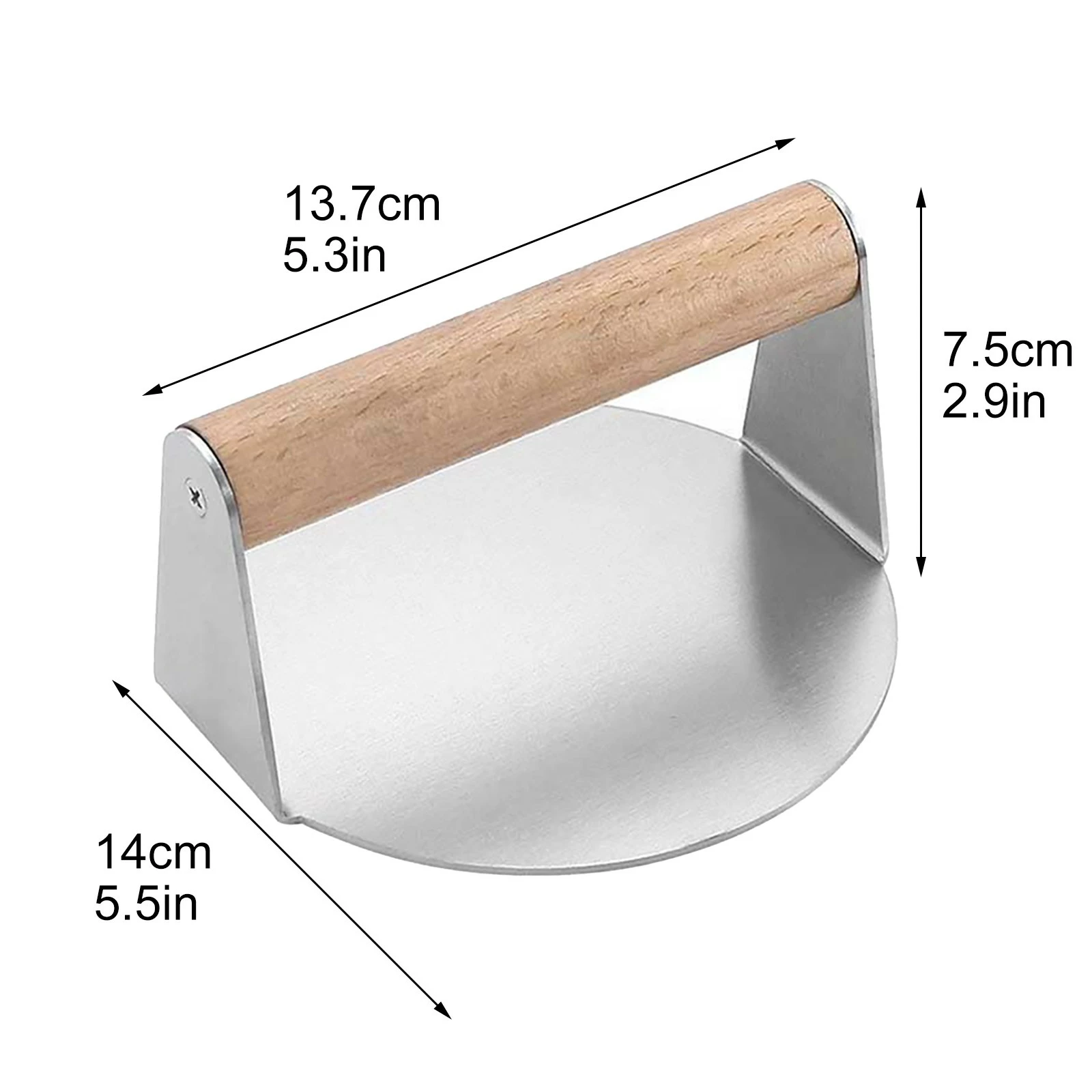 Burger Press Flat Bottom Ground Meat Masher Grill Geege