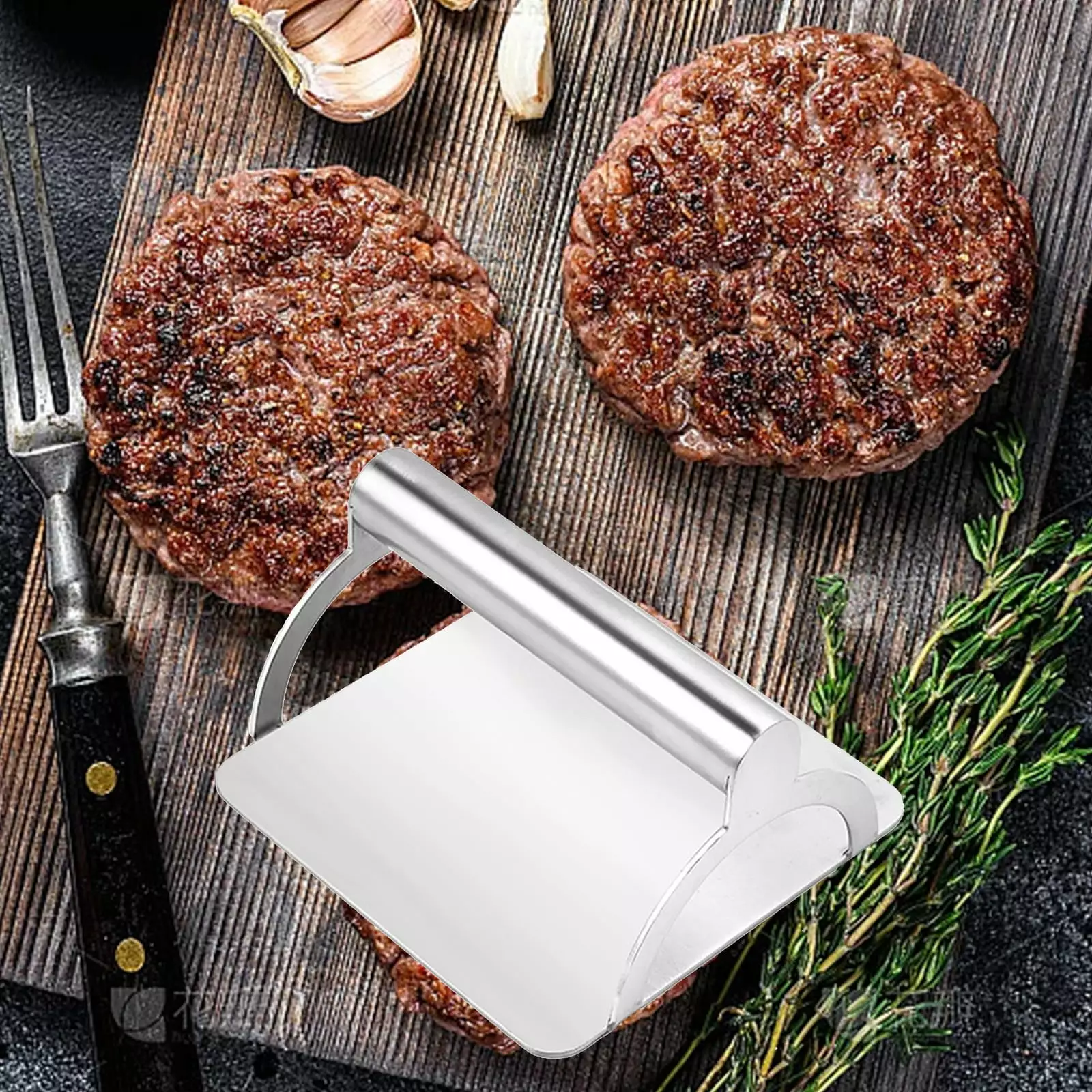 Burger Press Flat Bottom Ground Meat Masher Grill Flat Top Grilling Tool Girlsshop