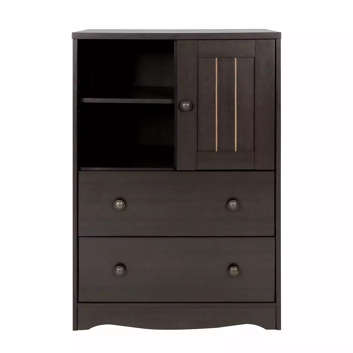 Homy Casa Antique Brown Buffet Cabinet Bookcase Doors Drawer and Shelves