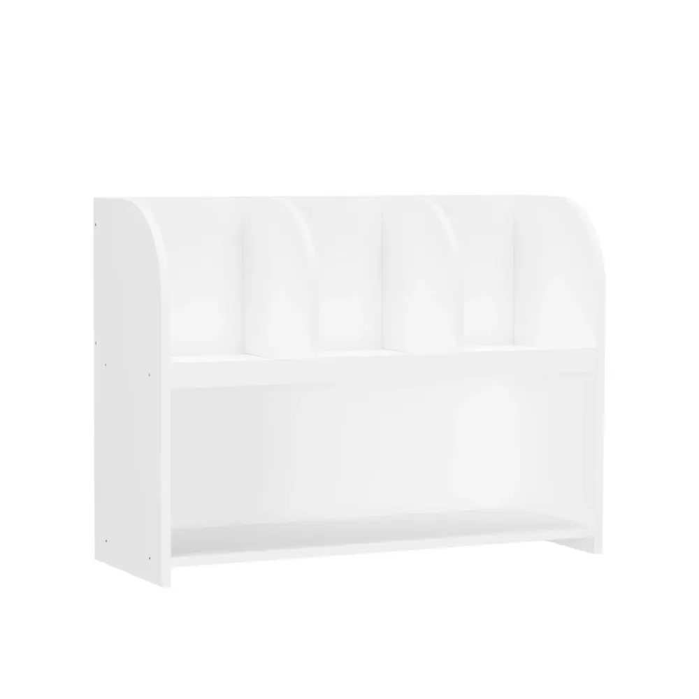 Bookcase 4 Compartments, Storage Shelf Toys And Books - Ivory - Twin Size