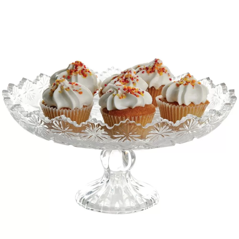 Gibson Home Jewelite 1-Tier Clear Glass Cake Stand Dessert Display