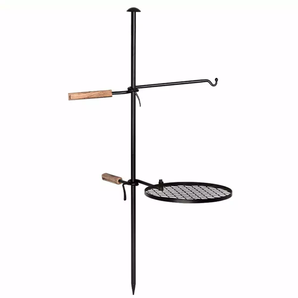 Heavy Duty Swivel Campfire Cooking Grill Grate Fire-Pit BBQ Stand Pot Rack QIFEI