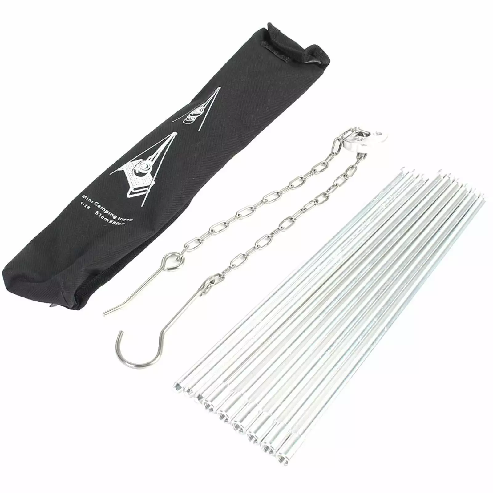 Outdoor Travel-friendly Foldable Metal Barbecue Grills Hanging Tripod Camping Picnic BBQ Cooking HURANJIGN