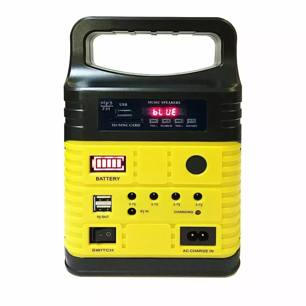 Aibecy Portable Solar Generator Outdoor Camping System Polycrystalline Panel 3 LED Lights BT MP3