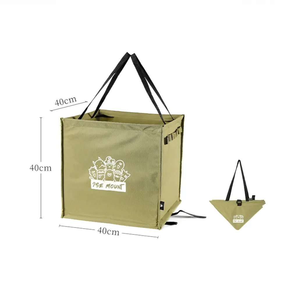 64L Picnic Basket Trash Can - Foldable Camping Storage Arranger Bag Travel Box Outdoor Use