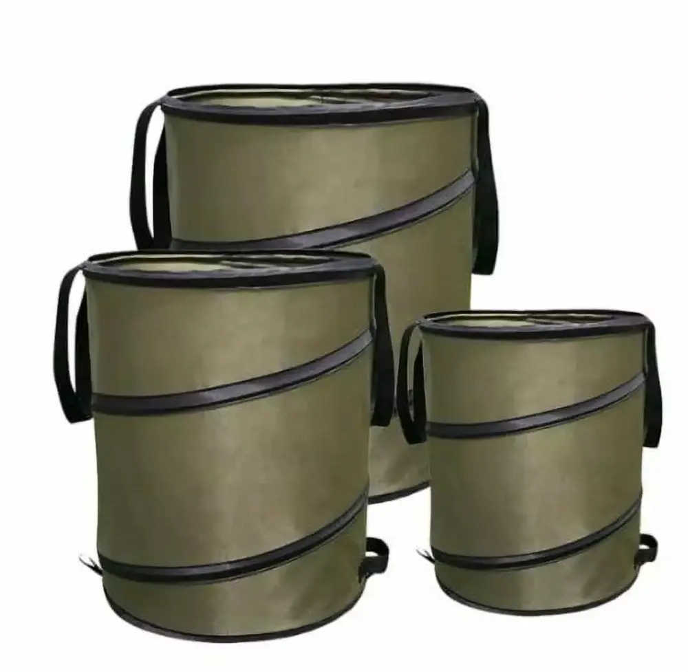 3pcs Set Pop Up Waterproof Foldable Trash Cans Outdoor Travel RV Camping 10 24 30 Gallon