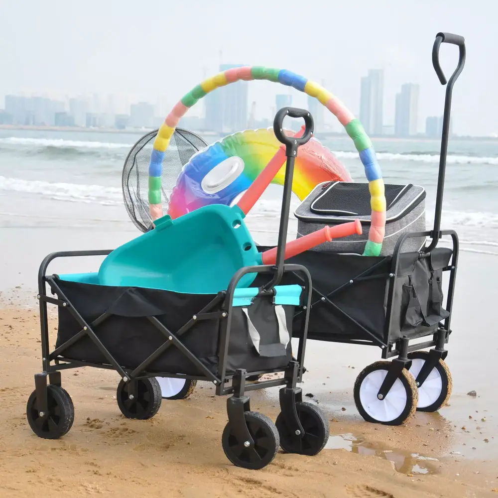 Travel-friendly Mini Utility Wagon Heavy Duty Collapsible Garden Cart Camping