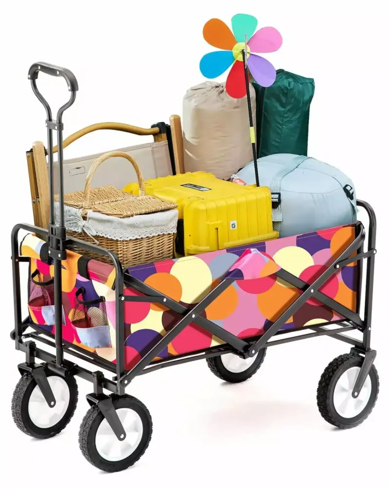 Collapsible Wagon Cart Large Capacity and All-Terrain Wheels Camping Fishing and Shopping