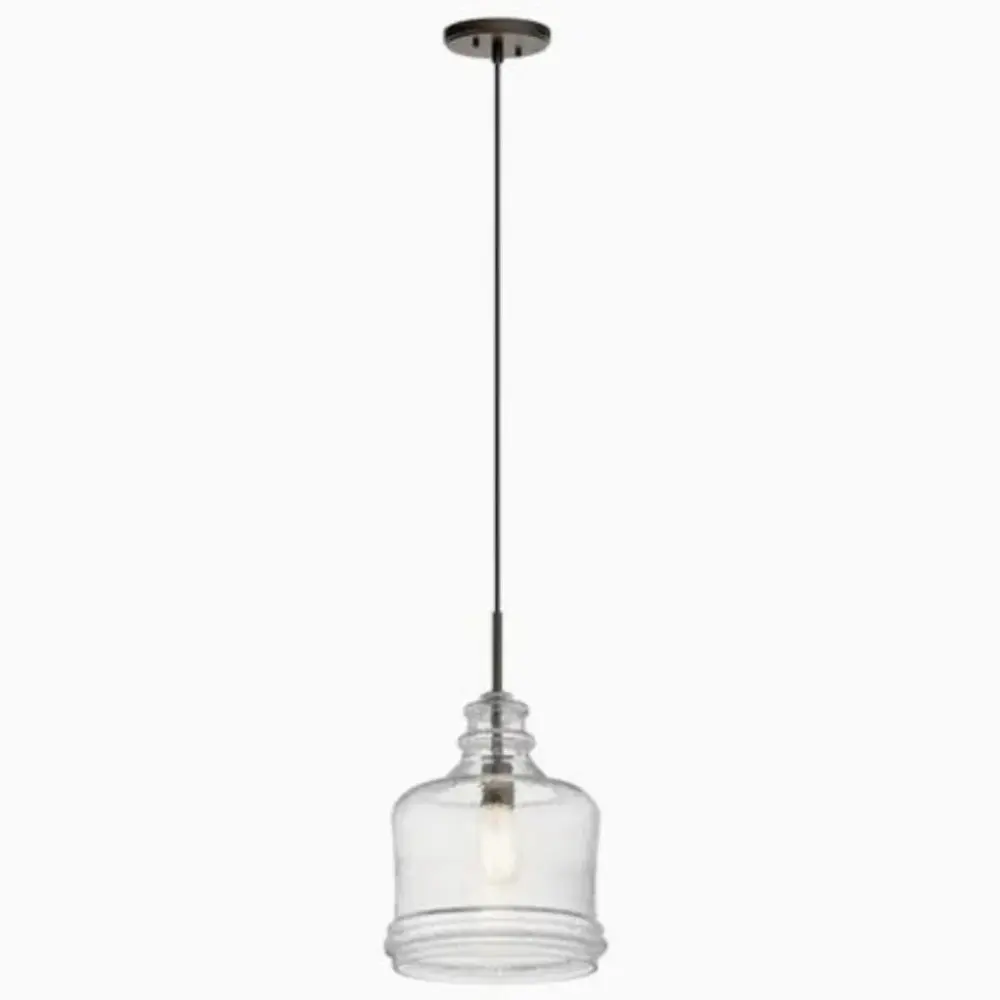 Kichler Oil Rubbed Warm finish Glass Jar Pendant Light