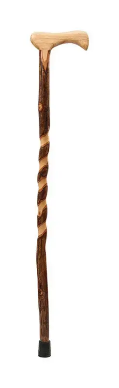 Brazos Walking Sticks 37 . Brown Hickory Cane Ergonomic Handle Seniors