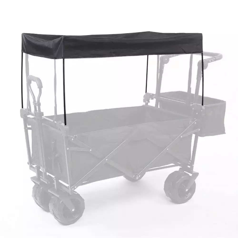 Awning Canopy Garden Wagon Attachment Sun Shade Cover Trolley Cart Black