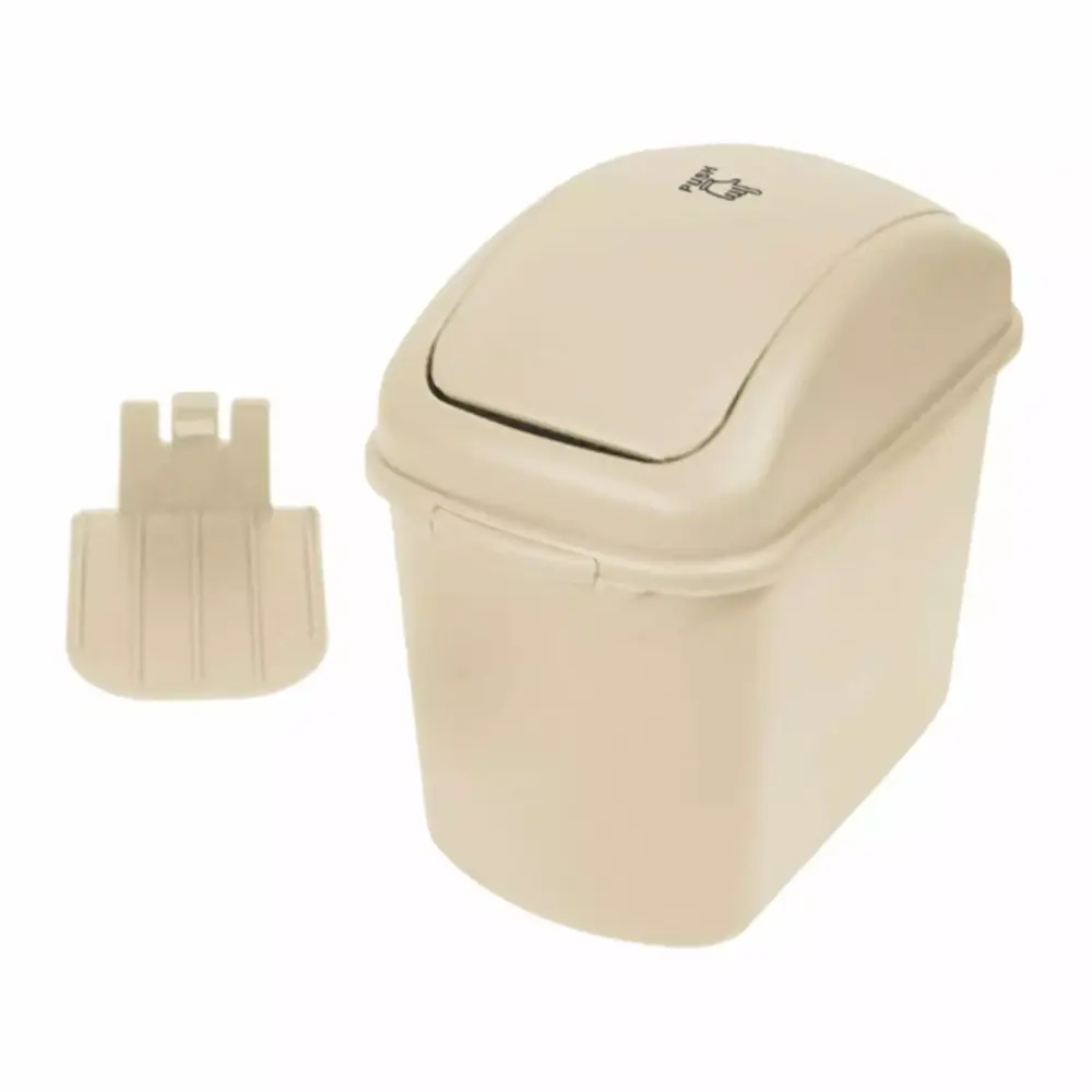 Car Trash Can Lid Waterproof Garbage Bin Storage Bathroom Office Camping RV Travel White