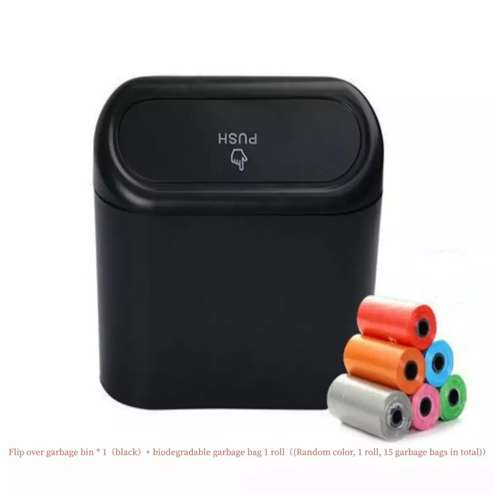 PHIGZNT Car Trash Can Lid Universal Leakproof Garbage Bin Auto Office Home